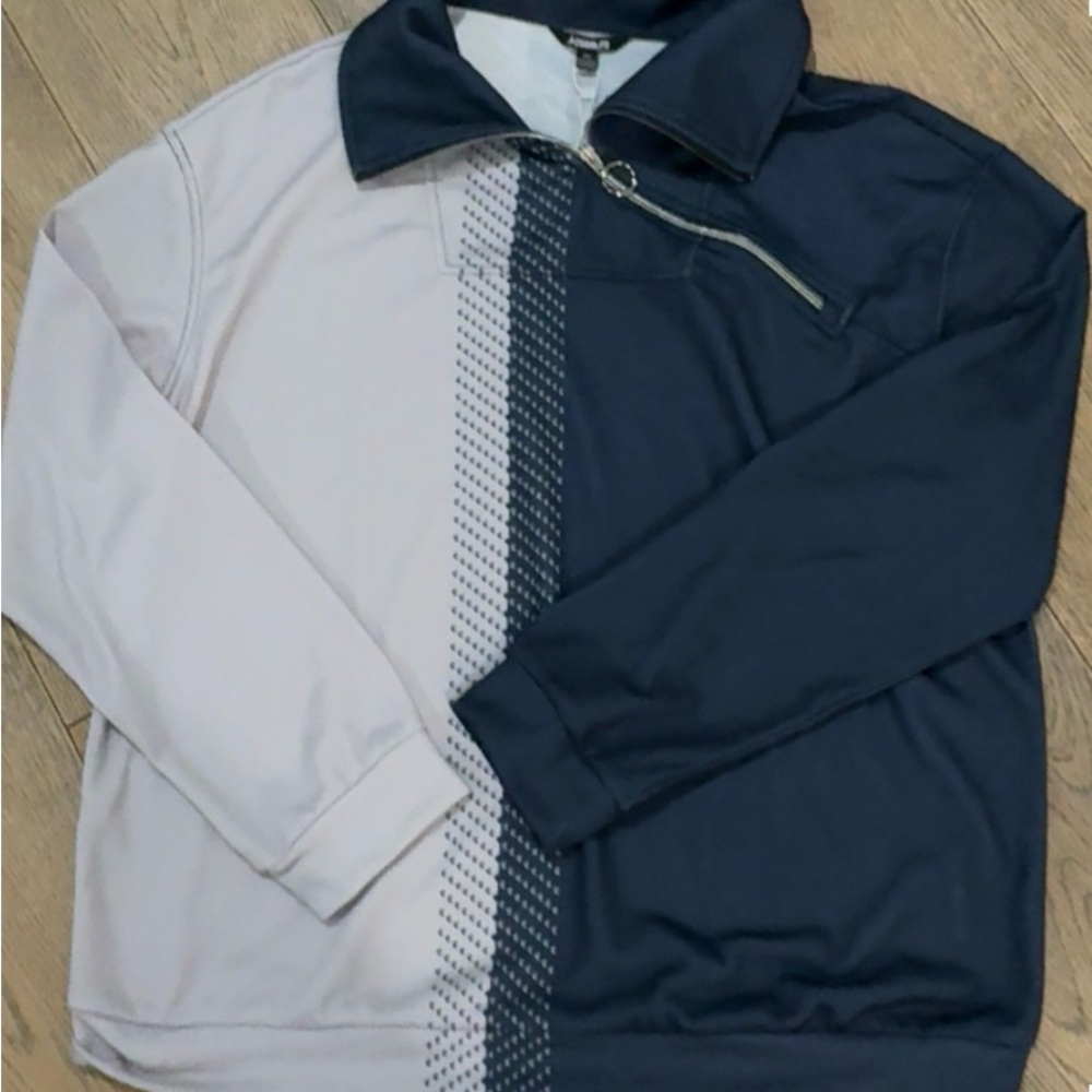 Acegolfs Women’s Golf Navy and Cream 3/4 Zip Size 3X